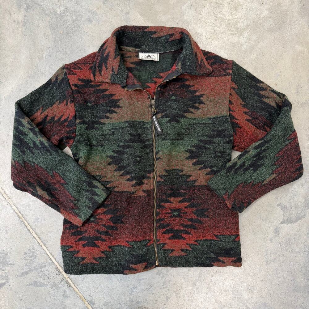 VTG Black Mountain Women’s Fleece Jacket Aztec Southwestern Small